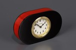 Oval Red + Black Catalin New Haven Clock - Great